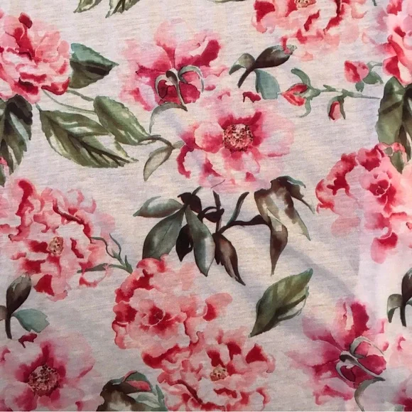 Show Me Your MuMu Floral Kimono Robe One Size Pink White Cottage Garden Blooms - Picture 6 of 10